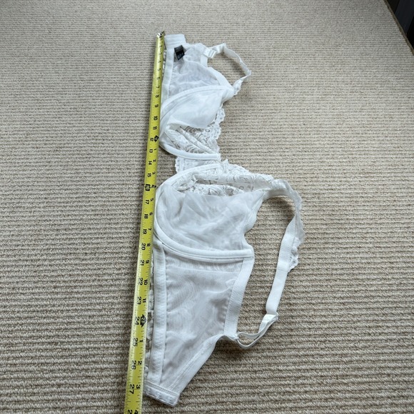 Smart & Sexy Signature Lace Underwire Bra Women 38DDD White Sheer Romantic SA964 - Picture 9 of 9